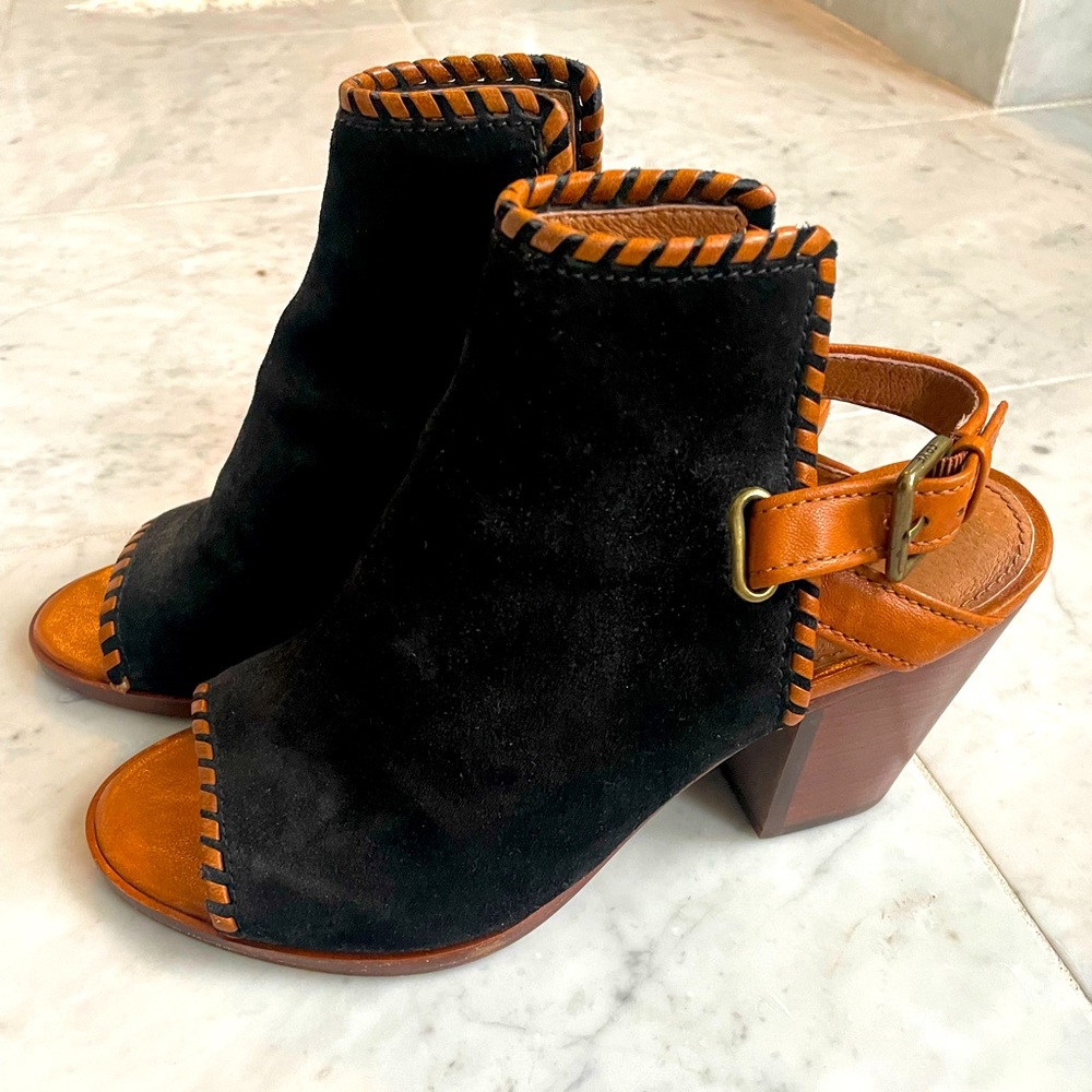 Frye Slingback suede booties